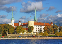 Riga castle in autumn day